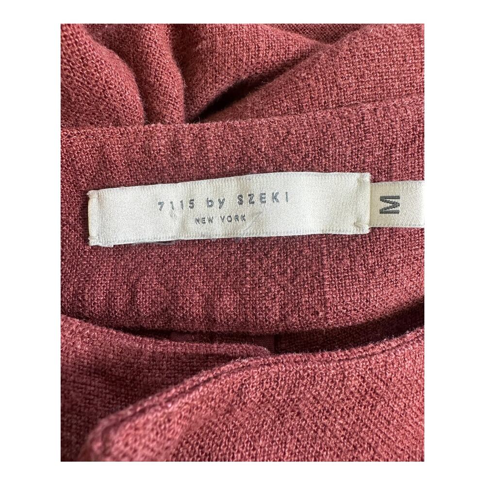 7115 by Szeki Linen Cotton Wide Leg Cropped Pants Rust Red Size M - Picture 6 of 8